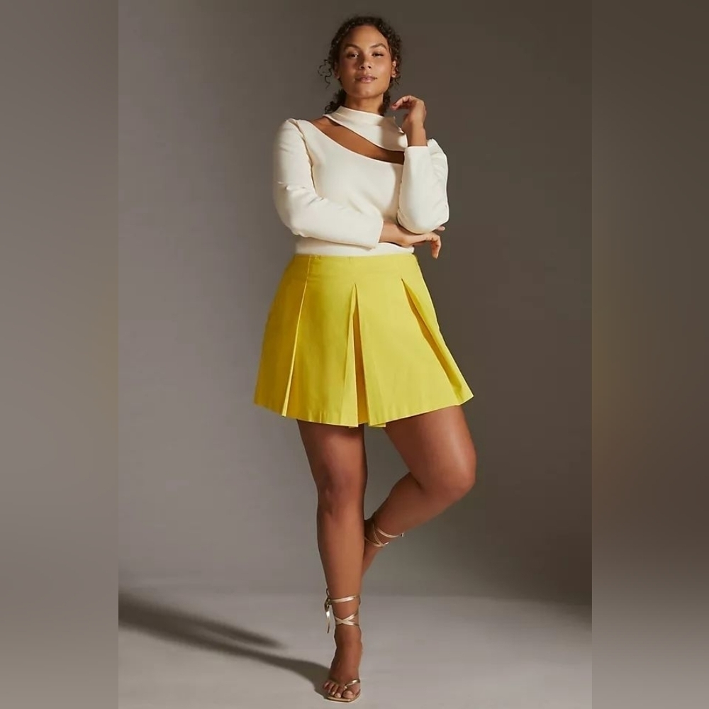 Anthropologie Maeve Yellow Tennis Skort Size 10